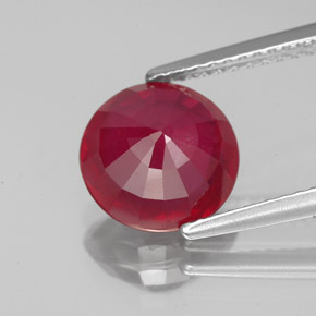 Ruby Gemstone in 9 mm (calibrated) Size for Sale, Ruby Stone in Pink Red Color