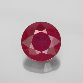3.31 ct Red Ruby Gemstone, Ruby Gem in Round Facet Shape for Sale.