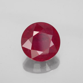 3.31 ct Red Ruby Stone, Natural Ruby in Round Facet Shape for Sale