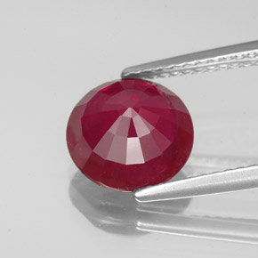 Ruby Gemstone in 9 mm (calibrated) Size for Sale, Ruby Stone in Pink Red Color