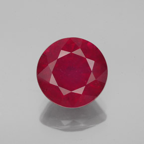 3.67 ct Red Ruby Gemstone, Ruby Gem in Round Facet Shape for Sale.