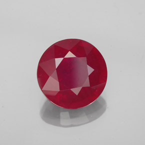 3.29 ct Red Ruby Stone, Natural Ruby in Round Facet Shape for Sale