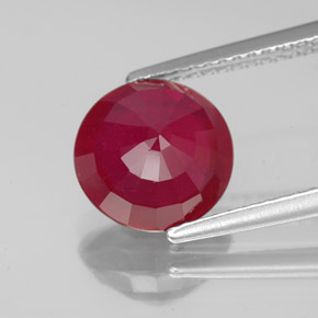 Ruby Gemstone in 9 mm (calibrated) Size for Sale, Ruby Stone in Pink Red Color