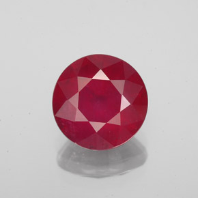 3.38 ct Red Ruby Gemstone, Ruby Gem in Round Facet Shape for Sale.