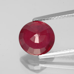 Ruby Gemstone in 9 mm (calibrated) Size for Sale, Ruby Stone in Pink Red Color