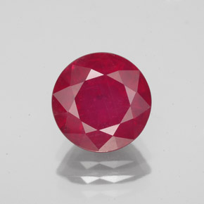 3.46 ct Red Ruby Gemstone, Ruby Gem in Round Facet Shape for Sale.