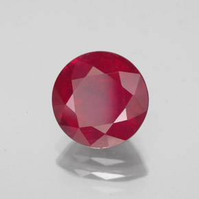 3.46 ct Red Ruby Stone, Natural Ruby in Round Facet Shape for Sale