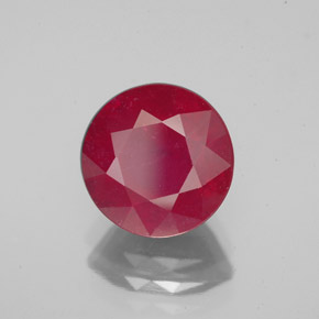 3.79 ct Red Ruby Stone, Natural Ruby in Round Facet Shape for Sale