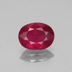 1.62 ct Red Ruby Gemstone, Ruby Gem in Oval Facet Shape for Sale.