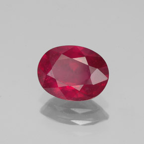 1.62 ct Red Ruby Stone, Natural Ruby in Oval Facet Shape for Sale