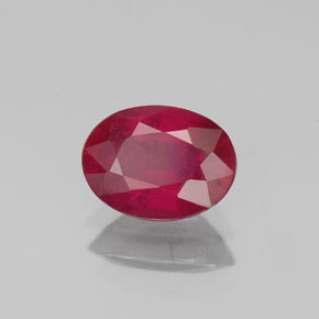 1.37 ct Red Ruby Stone, Natural Ruby in Oval Facet Shape for Sale