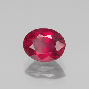1.57 ct Red Ruby Stone, Natural Ruby in Oval Facet Shape for Sale