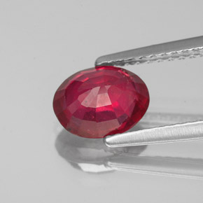 Ruby Gemstone in 7.7 x 6 mm Size for Sale, Ruby Stone in Pink Red Color