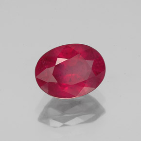 1.87 ct Red Ruby Stone, Natural Ruby in Oval Facet Shape for Sale