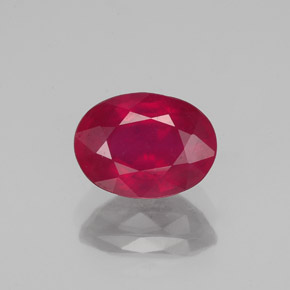 1.60 ct Red Ruby Gemstone, Ruby Gem in Oval Facet Shape for Sale.