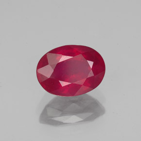 1.60 ct Red Ruby Stone, Natural Ruby in Oval Facet Shape for Sale