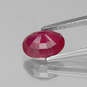 Ruby Gemstone in 8 x 6 mm (calibrated) Size for Sale, Ruby Stone in Pink Red Color