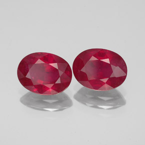 3.29 ct Red Ruby Stone, Natural Ruby in Oval Facet Shape for Sale