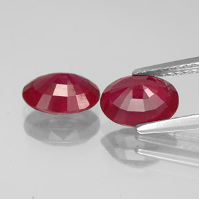 Ruby Gemstone in 8 x 6 mm (calibrated) Size for Sale, Ruby Stone in Pink Red Color