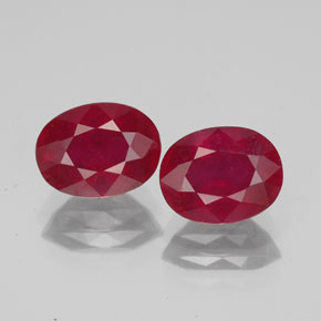 3.42 ct Red Ruby Gemstone, Ruby Gem in Oval Facet Shape for Sale.