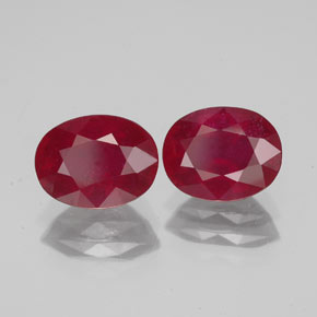 3.42 ct Red Ruby Stone, Natural Ruby in Oval Facet Shape for Sale