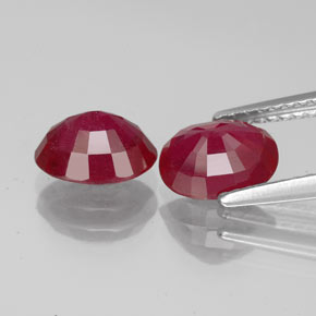 Ruby Gemstone in 8 x 6 mm (calibrated) Size for Sale, Ruby Stone in Pink Red Color