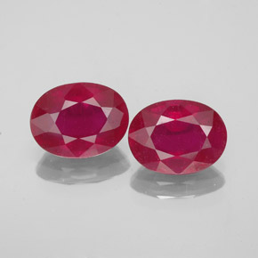 3.34 ct Red Ruby Gemstone, Ruby Gem in Oval Facet Shape for Sale.