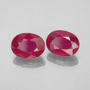 3.34 ct Red Ruby Stone, Natural Ruby in Oval Facet Shape for Sale