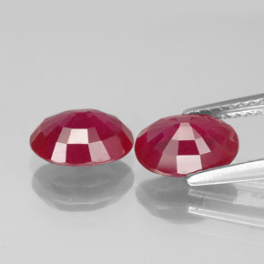 Ruby Gemstone in 8 x 6 mm (calibrated) Size for Sale, Ruby Stone in Pink Red Color