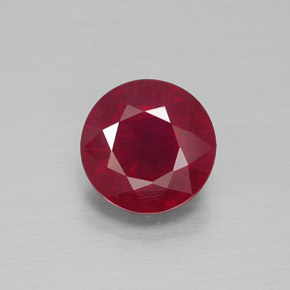 2.86 ct Red Ruby Gemstone, Ruby Gem in Round Facet Shape for Sale.
