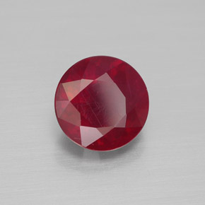 2.86 ct Red Ruby Stone, Natural Ruby in Round Facet Shape for Sale