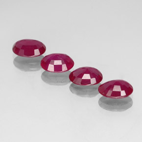 Ruby Gemstone in 8 x 6 mm (calibrated) Size for Sale, Ruby Stone in Violet Red Color