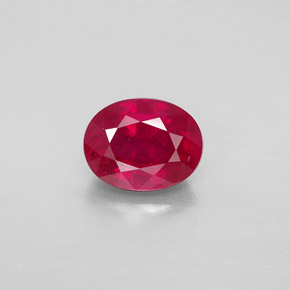 2.88 ct Red Ruby Gemstone, Ruby Gem in Oval Facet Shape for Sale.