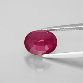 Ruby Gemstone in 9 x 7 mm (calibrated) Size for Sale, Ruby Stone in Pink Red Color