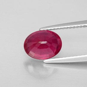 Ruby Gemstone in 9 x 7 mm (calibrated) Size for Sale, Ruby Stone in Pink Red Color