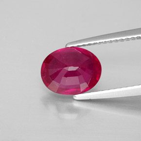 Ruby Gemstone in 9 x 7 mm (calibrated) Size for Sale, Ruby Stone in Pink Red Color