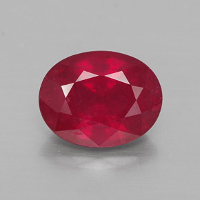 2.66 ct Red Ruby Gemstone, Ruby Gem in Oval Facet Shape for Sale.