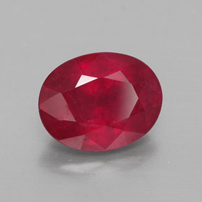 2.66 ct Red Ruby Stone, Natural Ruby in Oval Facet Shape for Sale