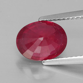 Ruby Gemstone in 9 x 7 mm (calibrated) Size for Sale, Ruby Stone in Pink Red Color