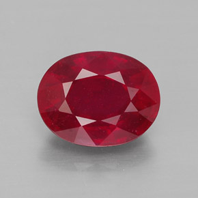 2.74 ct Red Ruby Gemstone, Ruby Gem in Oval Facet Shape for Sale.