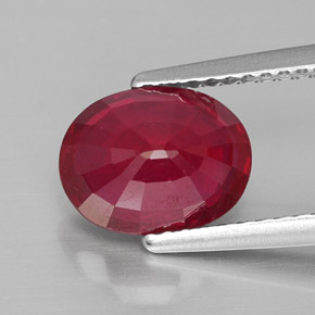 Ruby Gemstone in 9 x 7 mm (calibrated) Size for Sale, Ruby Stone in Pink Red Color