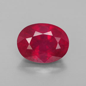 2.54 ct Red Ruby Gemstone, Ruby Gem in Oval Facet Shape for Sale.