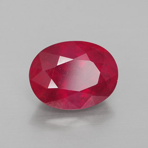 2.54 ct Red Ruby Stone, Natural Ruby in Oval Facet Shape for Sale