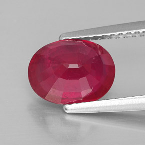 Ruby Gemstone in 9 x 7 mm (calibrated) Size for Sale, Ruby Stone in Pink Red Color
