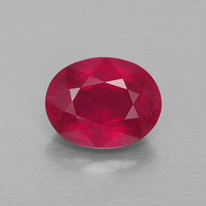 2.89 ct Red Ruby Gemstone, Ruby Gem in Oval Facet Shape for Sale.