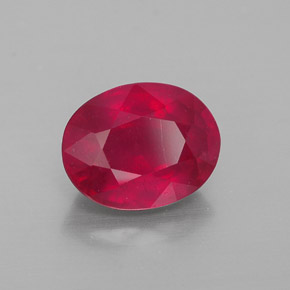 2.89 ct Red Ruby Stone, Natural Ruby in Oval Facet Shape for Sale