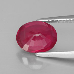 Ruby Gemstone in 9 x 7 mm (calibrated) Size for Sale, Ruby Stone in Pink Red Color