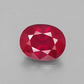 2.52 ct Red Ruby Gemstone, Ruby Gem in Oval Facet Shape for Sale.
