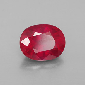 2.52 ct Red Ruby Stone, Natural Ruby in Oval Facet Shape for Sale