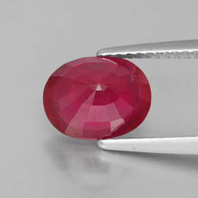 Ruby Gemstone in 9 x 7 mm (calibrated) Size for Sale, Ruby Stone in Pink Red Color